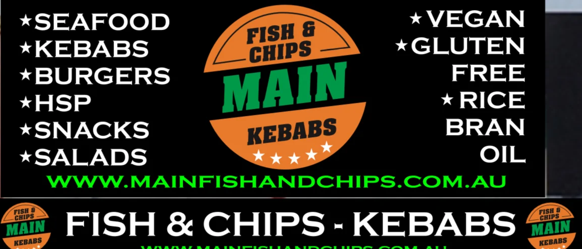 Menu, Main Fish, Chips & Kebabs