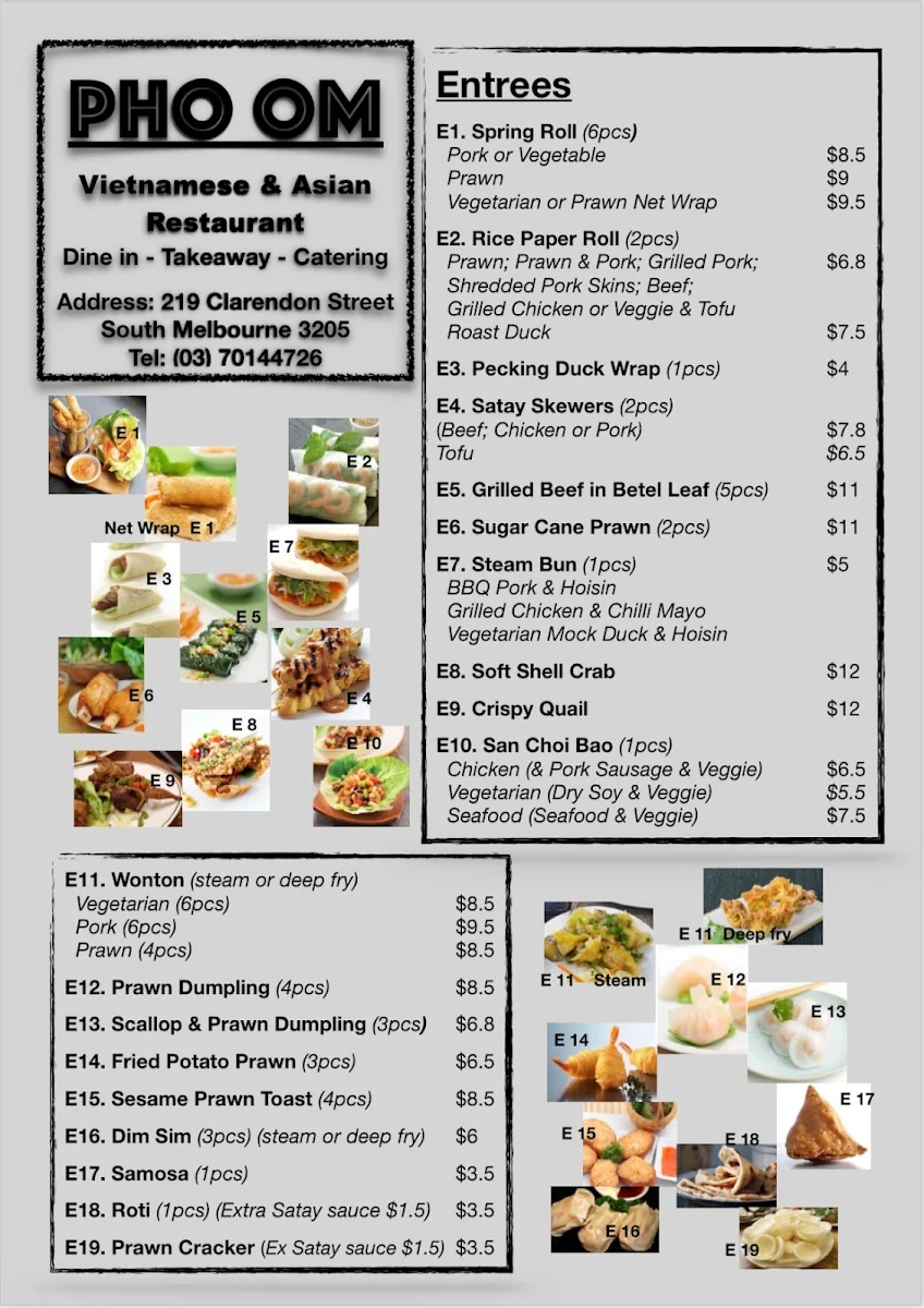 Menu, Pho Om