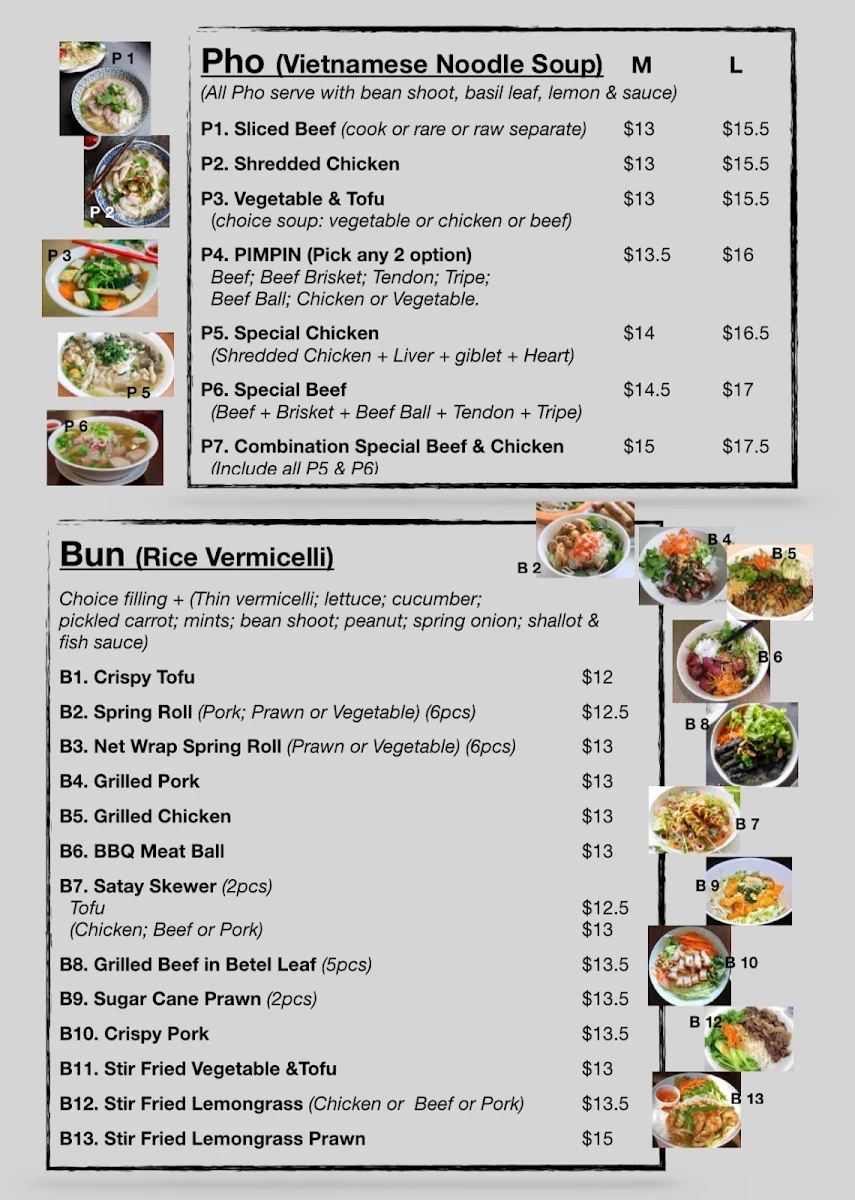 Menu, Pho Om