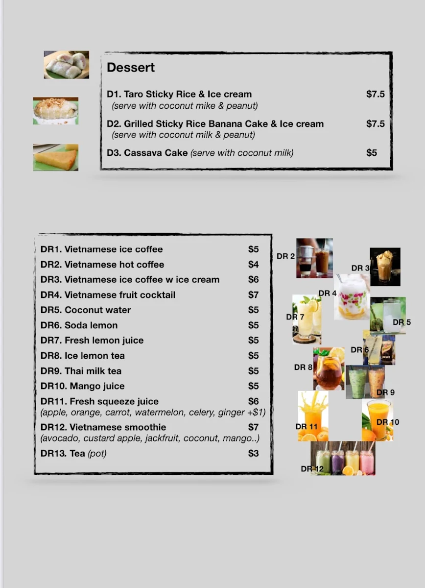 Menu, Pho Om