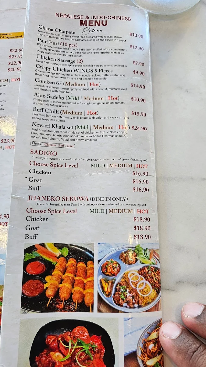 Menu, Indus Indian &Nepalese Restaurant Gold coast