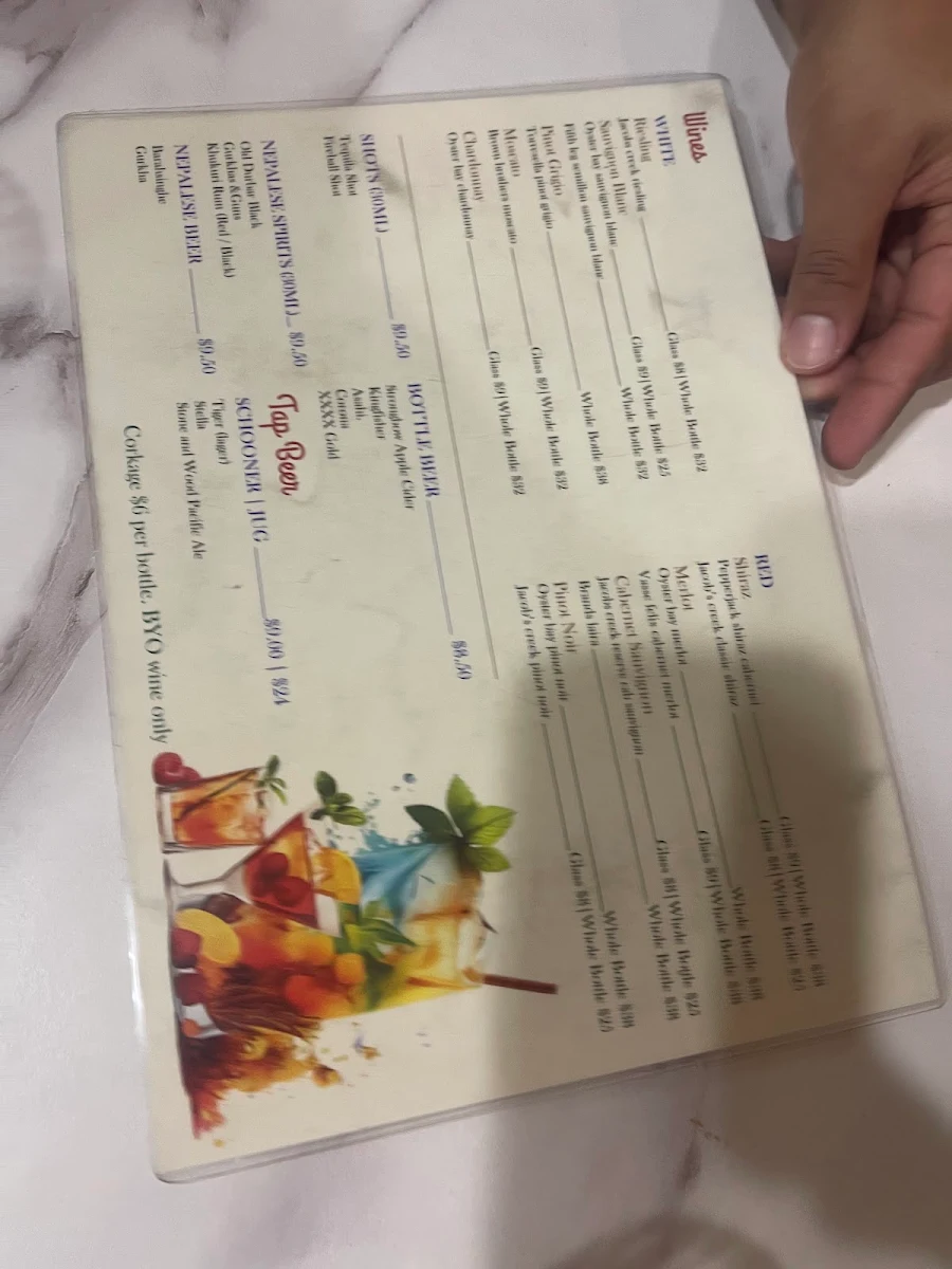 Menu, Indus Indian &Nepalese Restaurant Gold coast