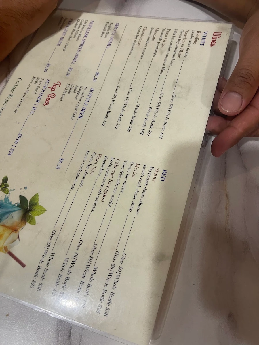 Menu, Indus Indian &Nepalese Restaurant Gold coast