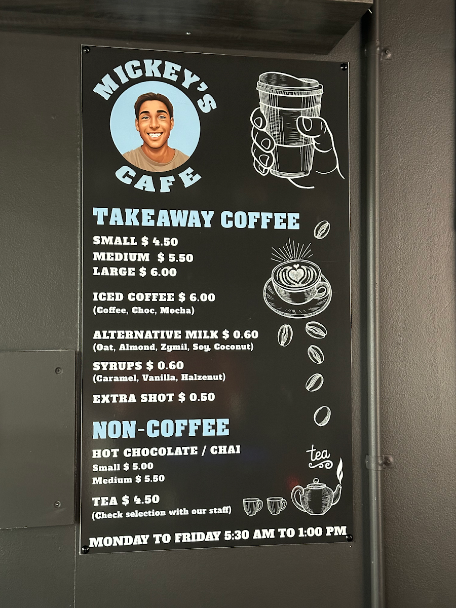 Menu, Mickey's Cafe