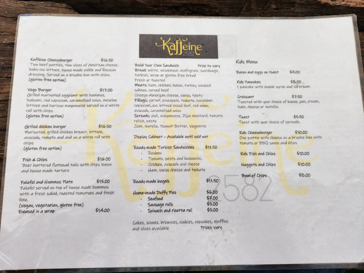 Menu, Kaffeine2582