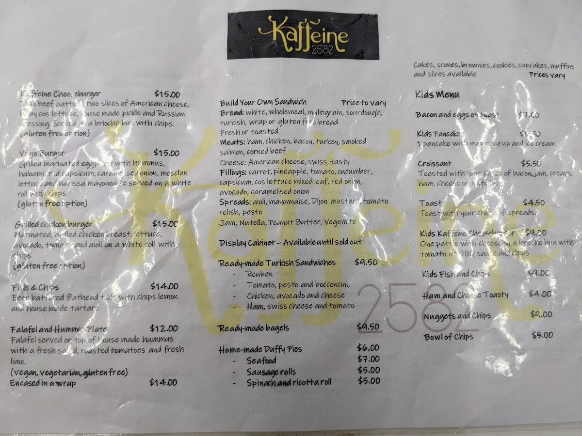 Menu, Kaffeine2582