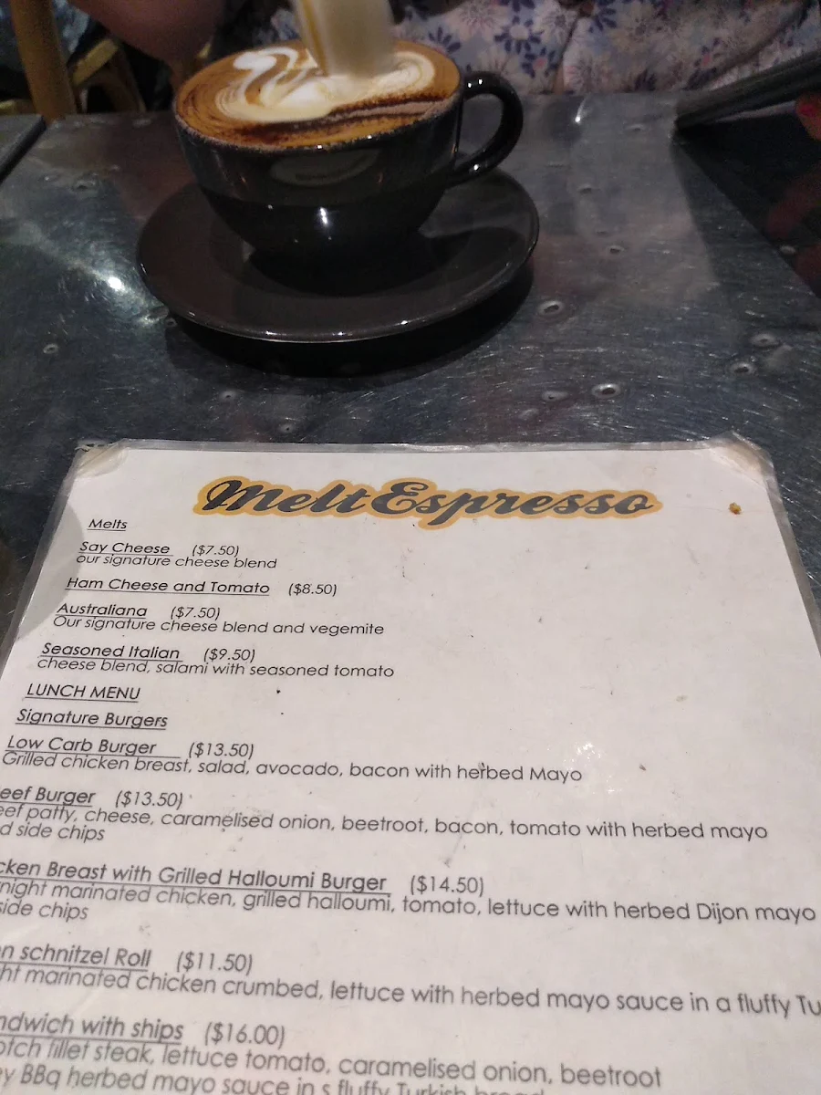 Menu, Melt Espresso