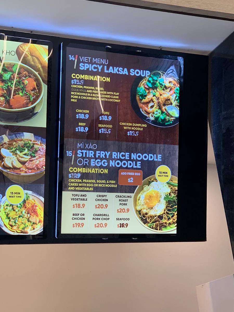 Menu, Viet Menu City Cross