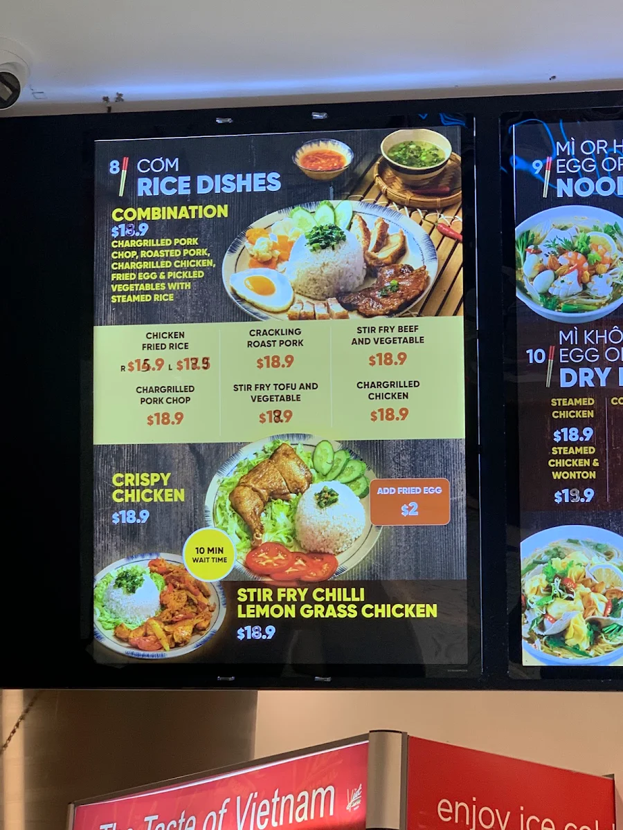 Menu, Viet Menu City Cross