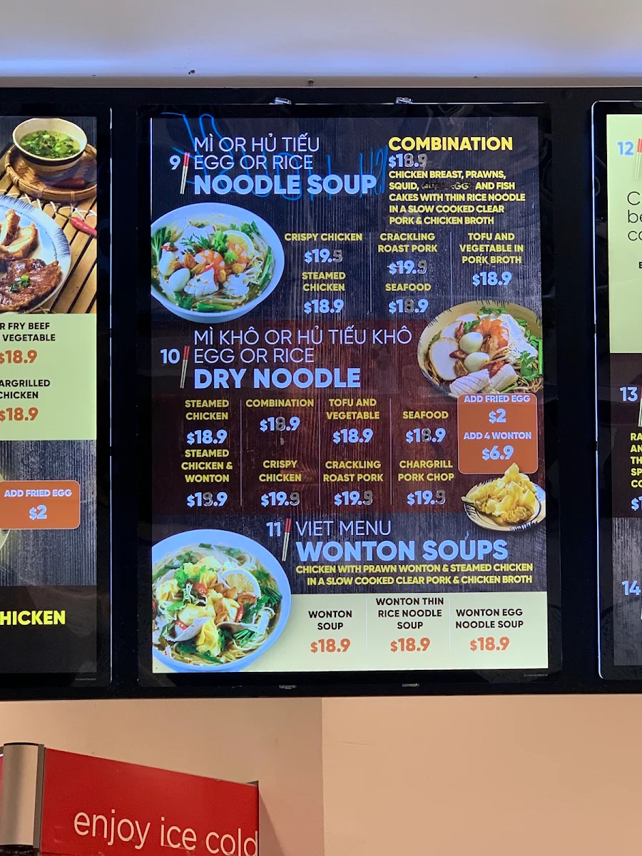 Menu, Viet Menu City Cross