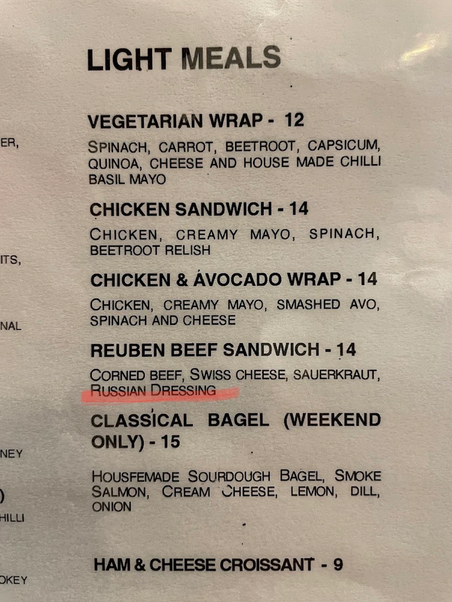 Menu, The Alchemist Espresso