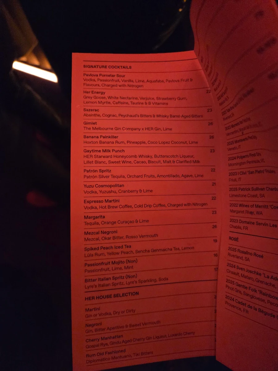 Menu, Music Room