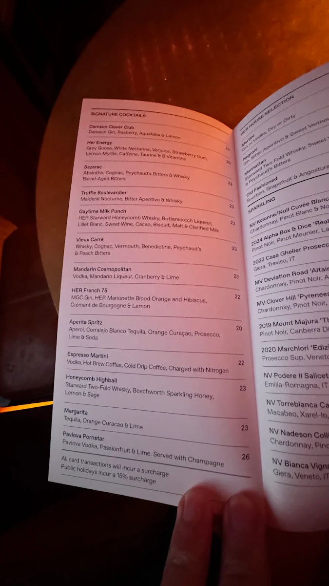 Menu, Music Room