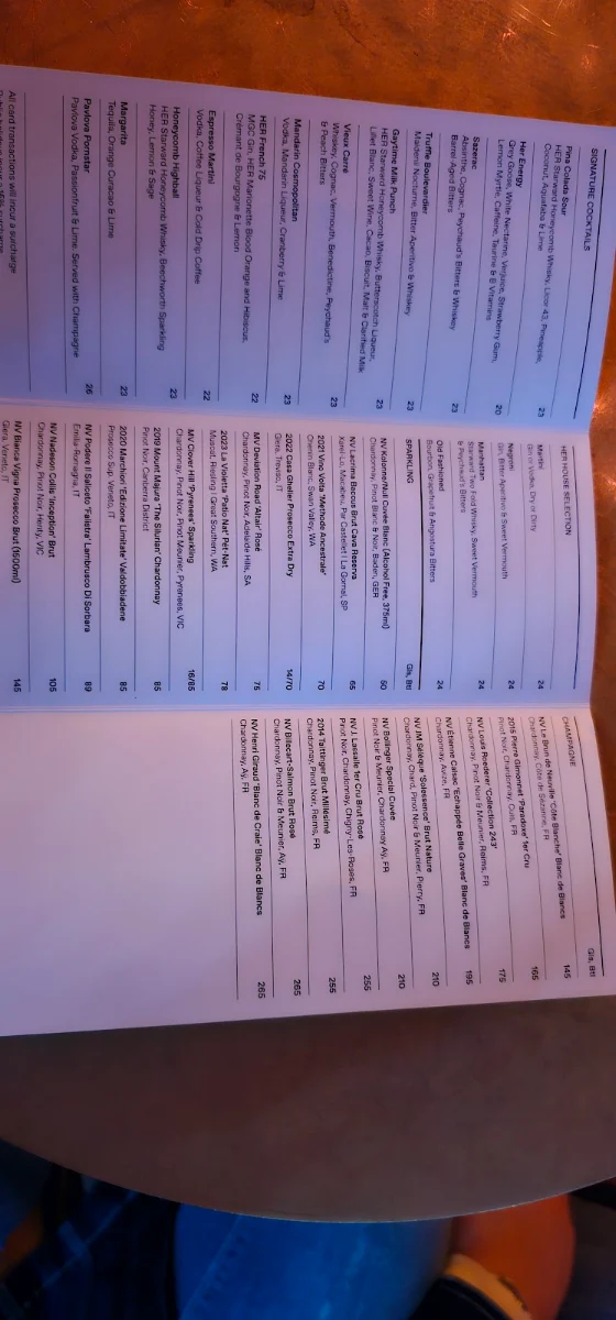 Menu, Music Room