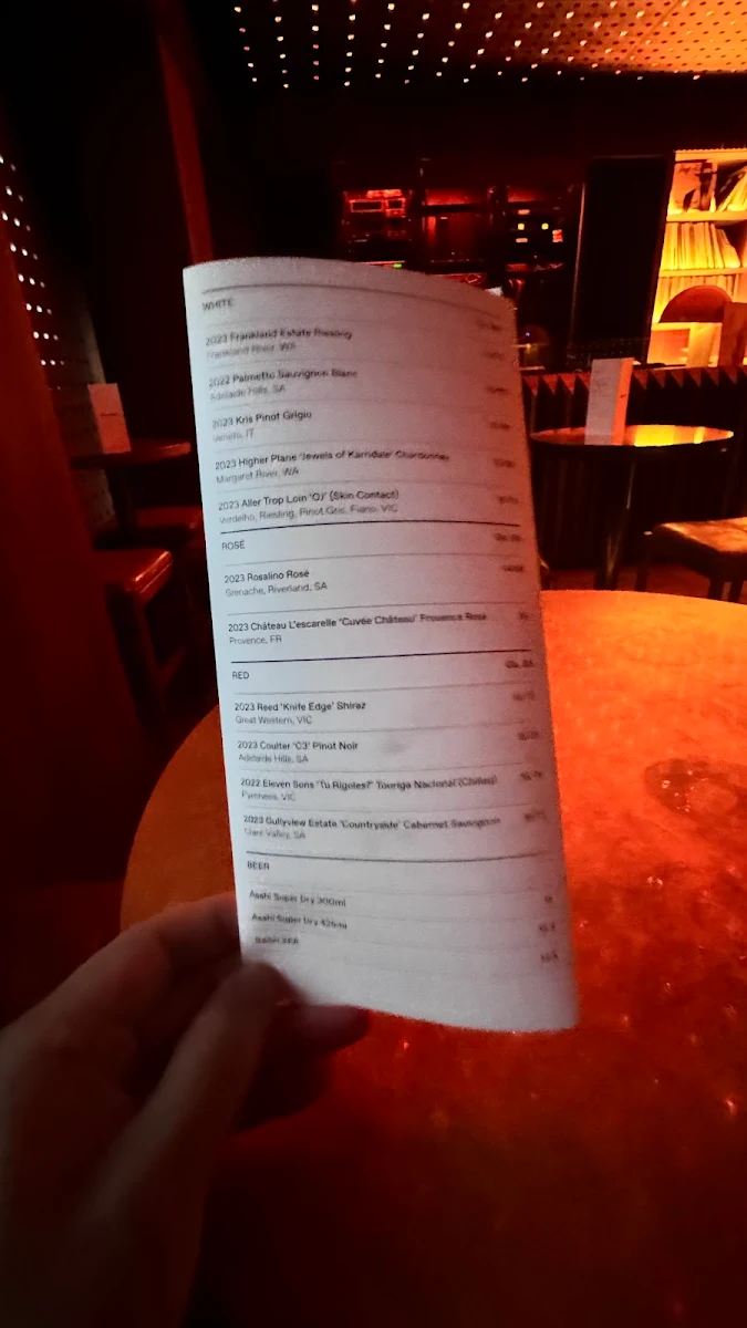 Menu, Music Room