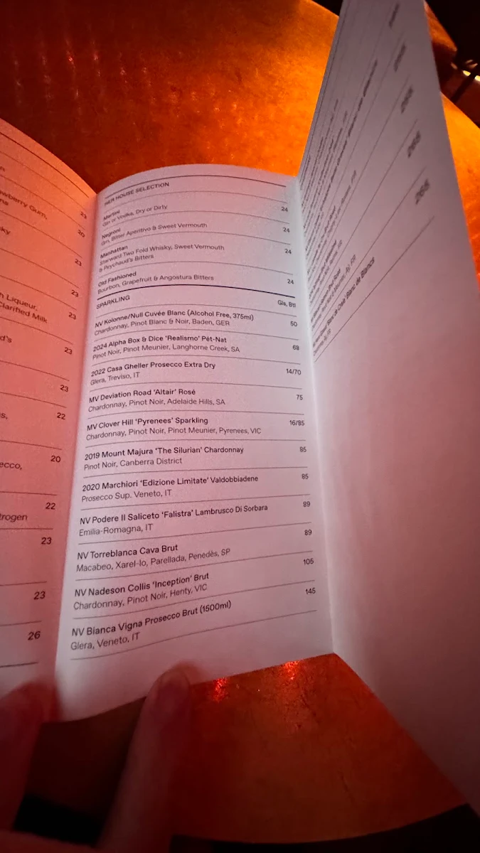Menu, Music Room