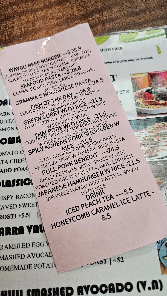 Menu, SANTUCCI‘s