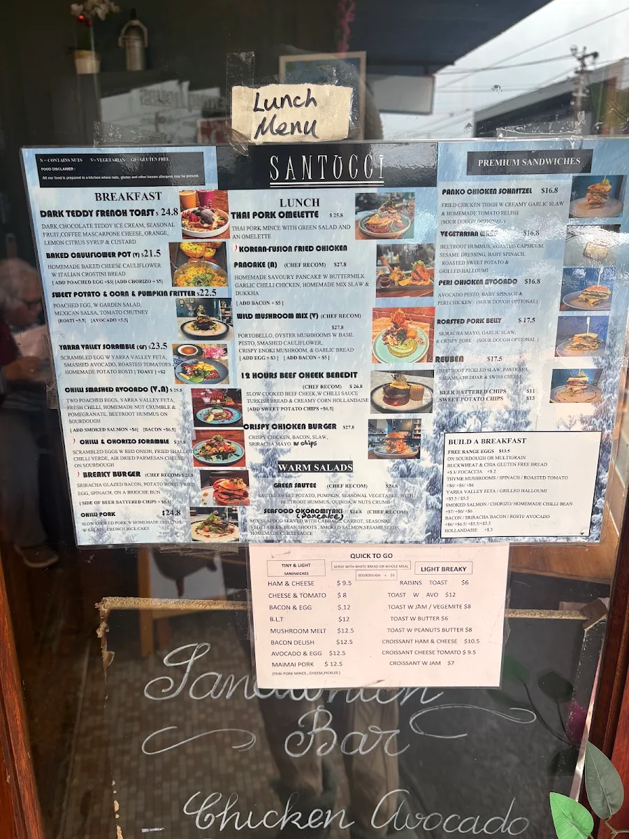 Menu, SANTUCCI‘s