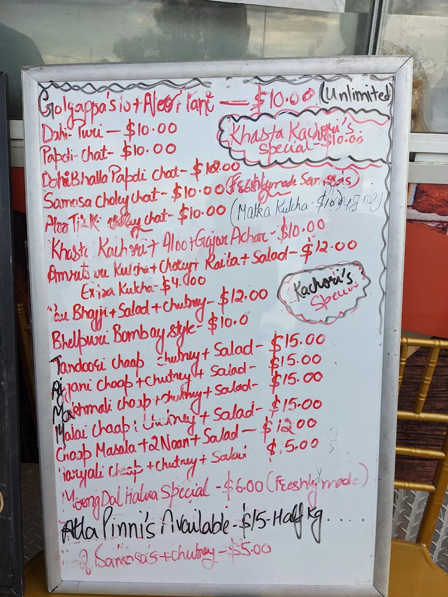 Menu, Shaan-A-Punjab Haveli and Sweet Shop