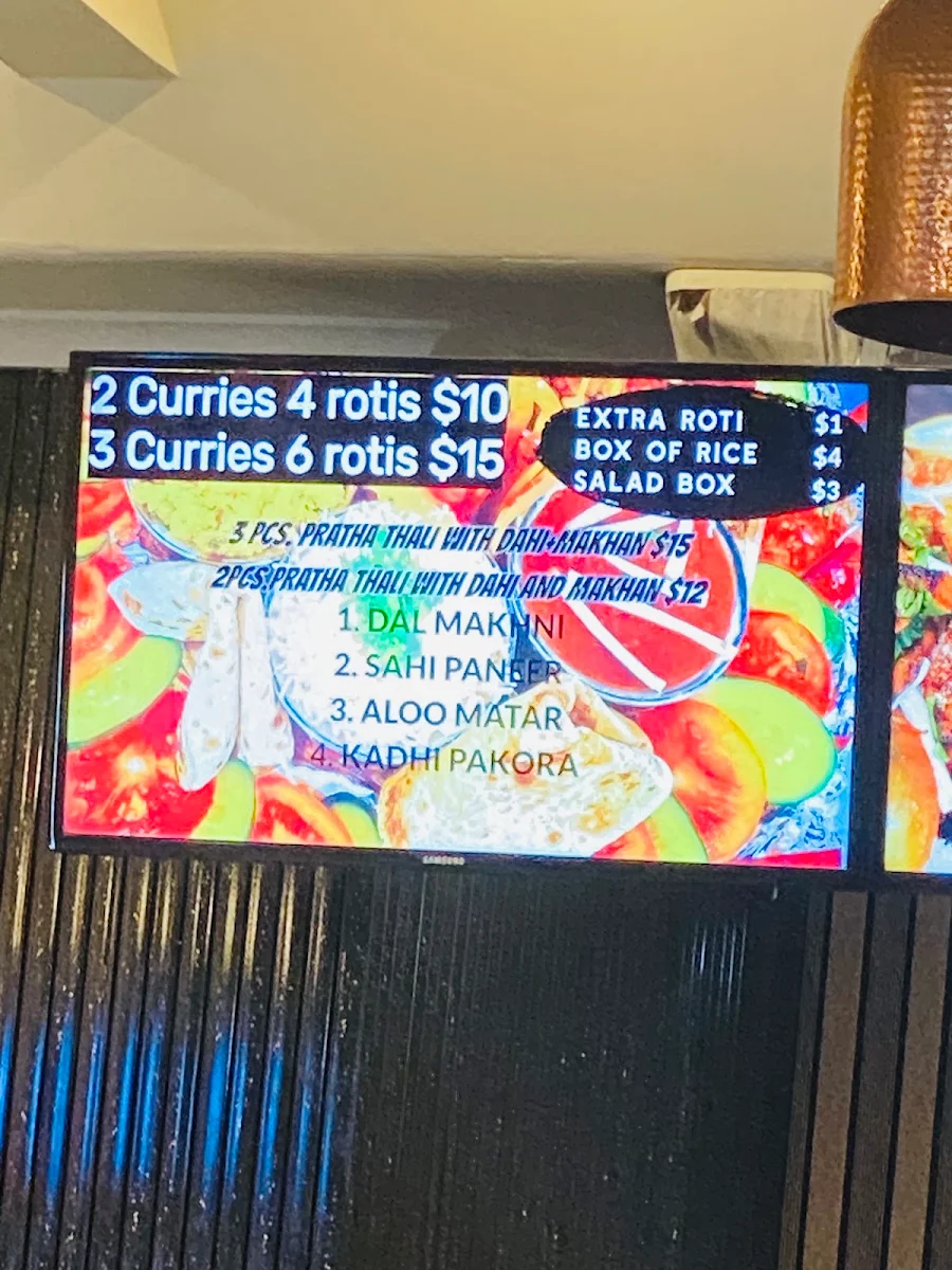 Menu, Shaan-A-Punjab Haveli and Sweet Shop
