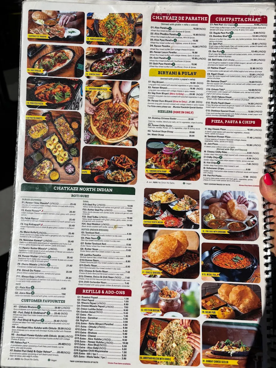 Menu, Chatkazz Bella Vista