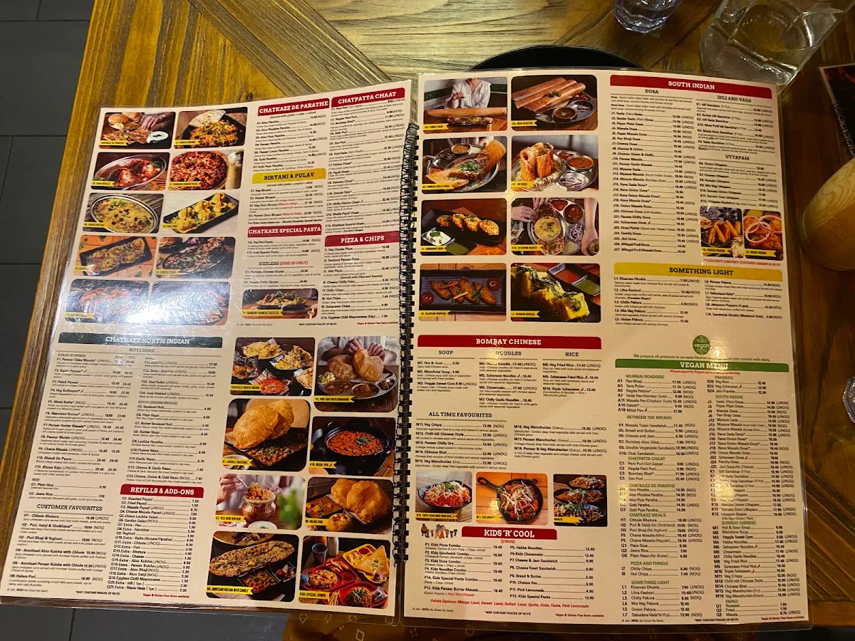 Menu, Chatkazz Bella Vista
