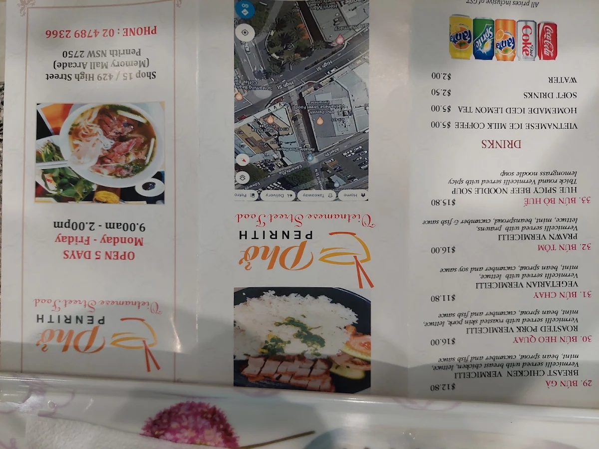 Menu, Pho Penrith