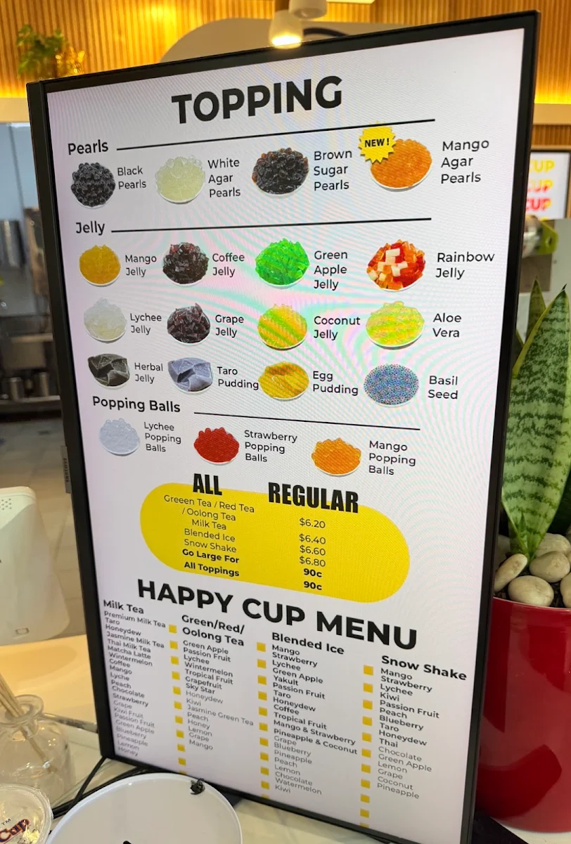 Menu, Happy Cup Wetherill Park