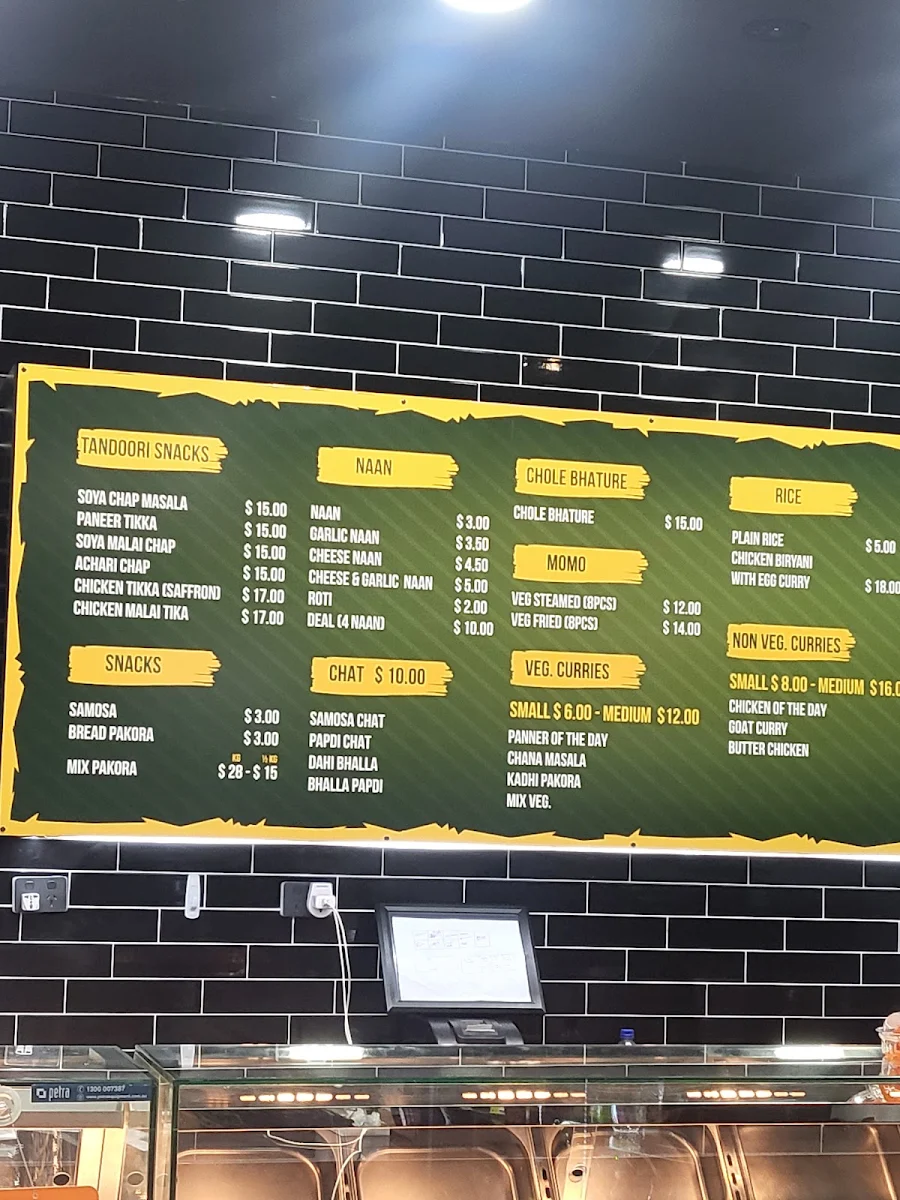 Menu, Shri Desi Dhaba
