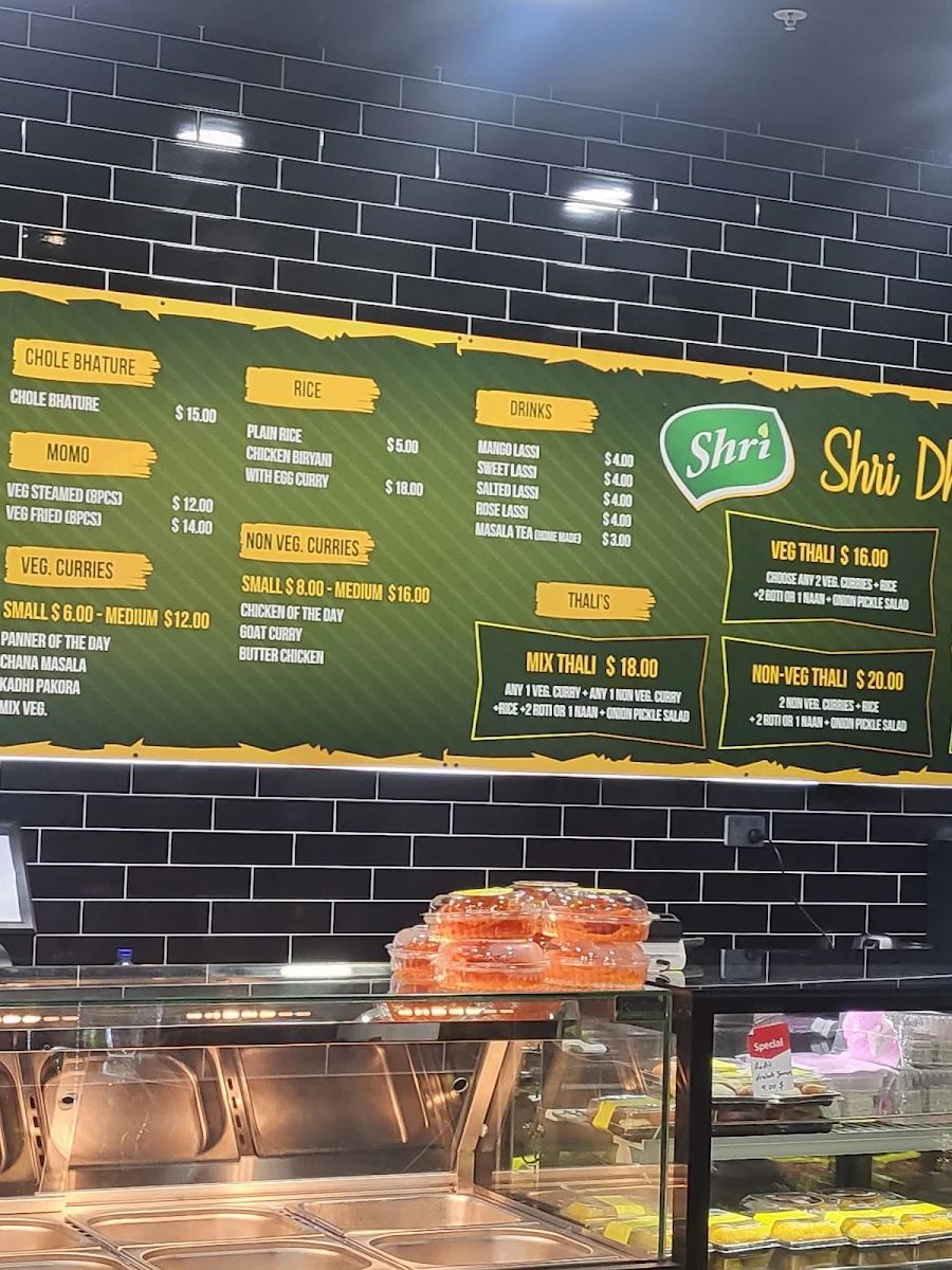 Menu, Shri Desi Dhaba