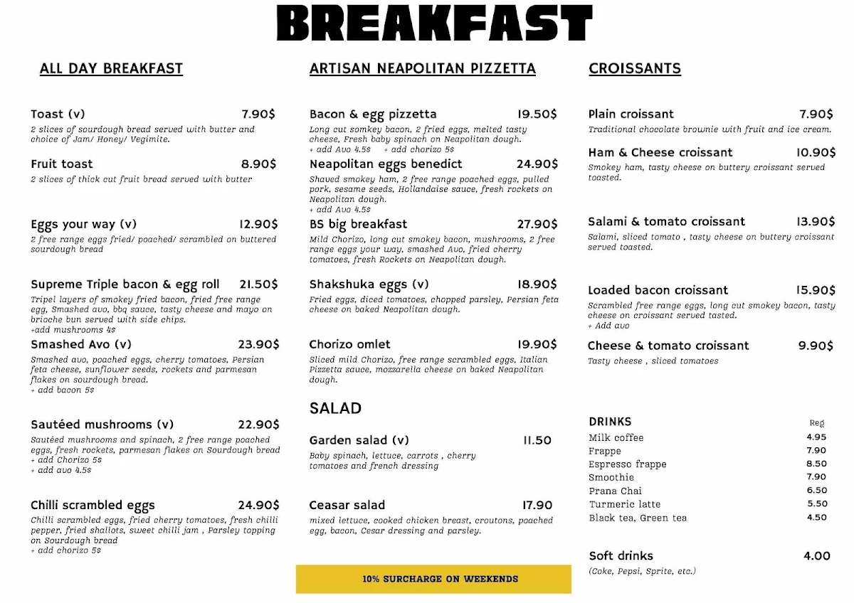 Menu, Blue Sparrow Coffee HomeCo