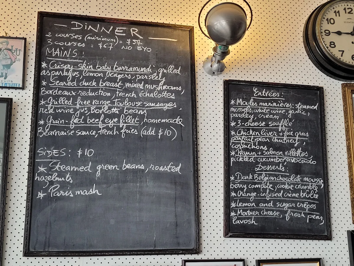 Menu, Cafe Rafaele
