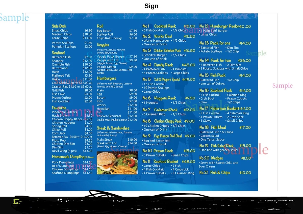Menu, Salt & Peper