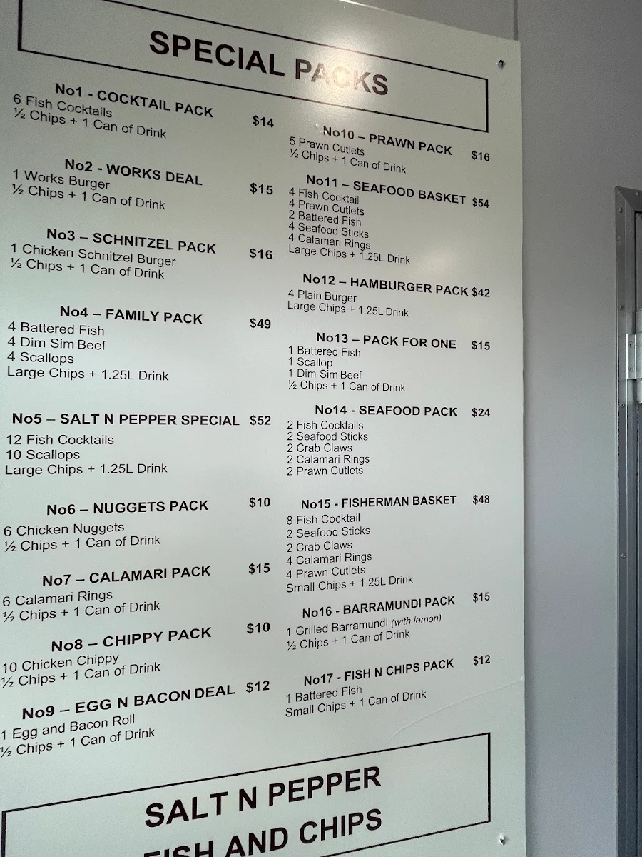 Menu, Salt & Peper