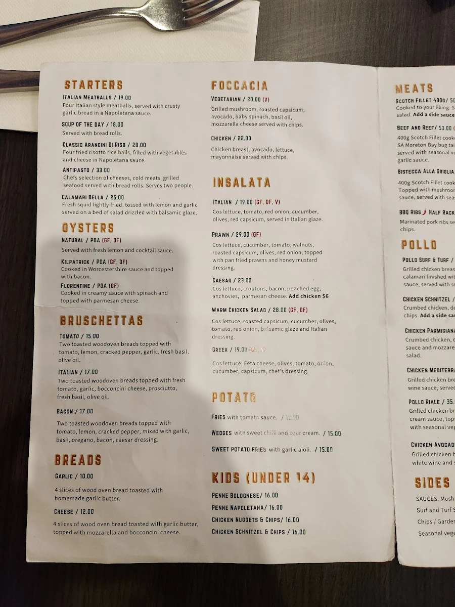 Menu, San Giorgio