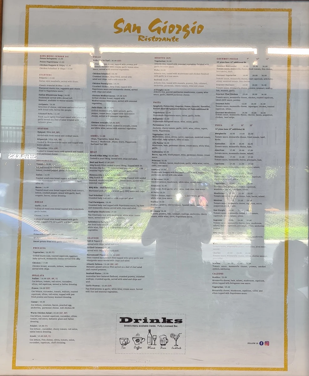 Menu, San Giorgio