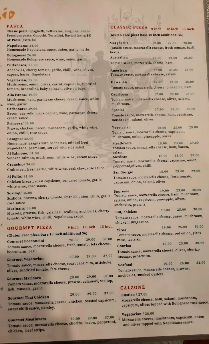 Menu, San Giorgio