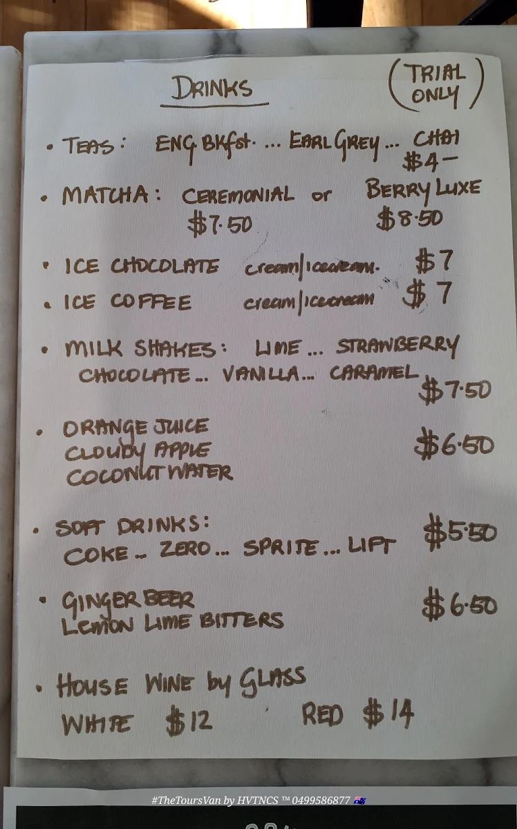 Menu, Cafe Cou Cou