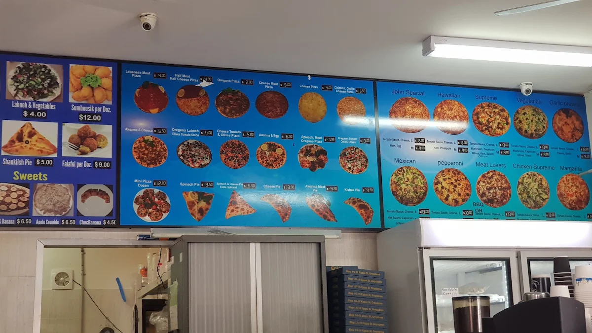 Menu, Tannourines Bakery