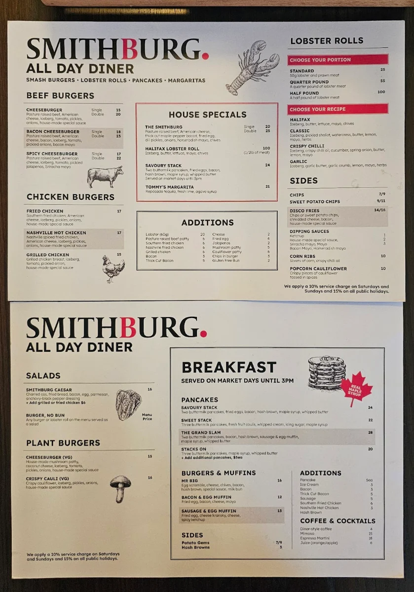Menu, Smithburg.