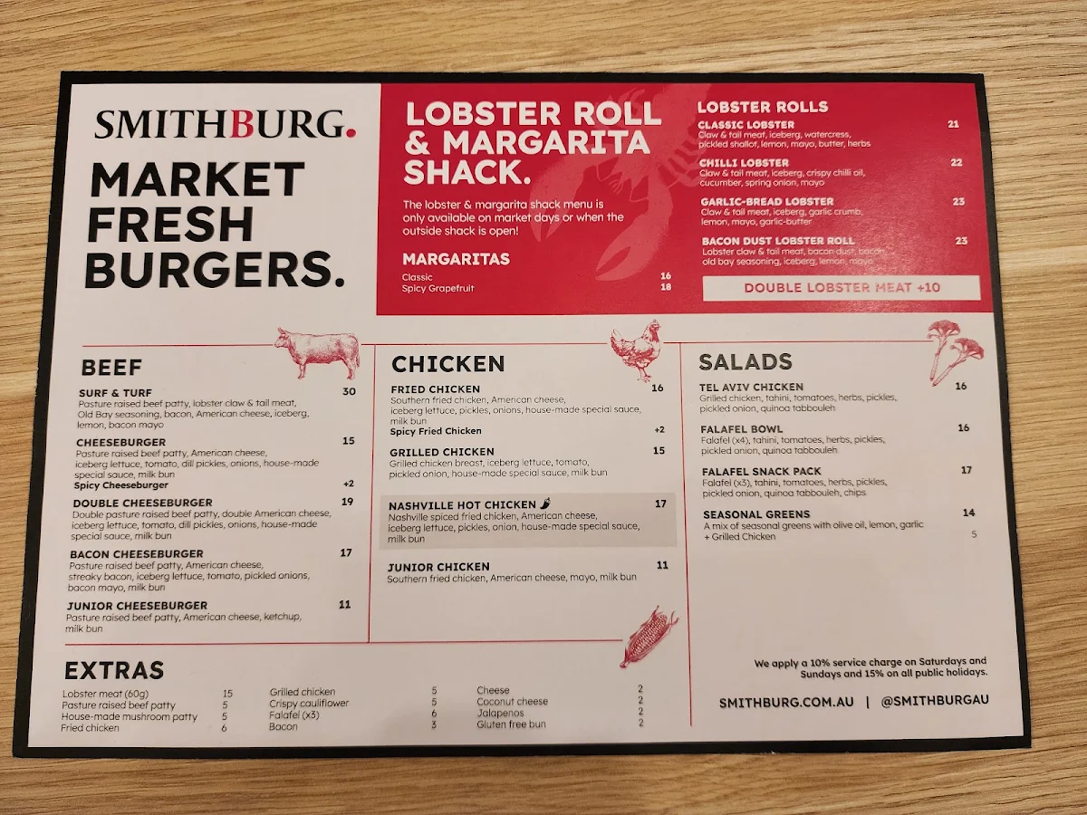Menu, Smithburg.