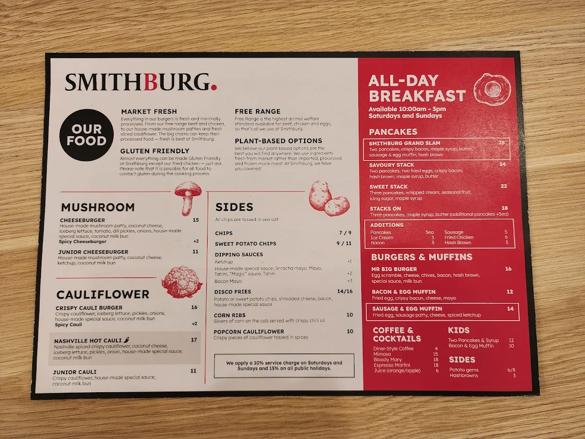 Menu, Smithburg.