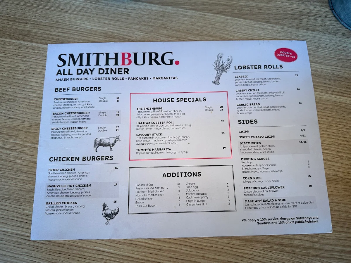 Menu, Smithburg.