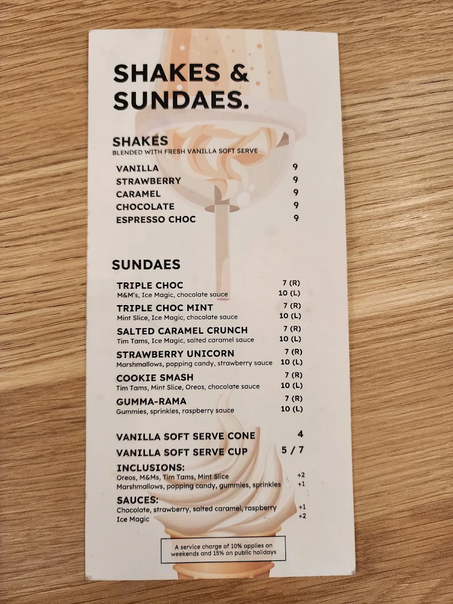 Menu, Smithburg.