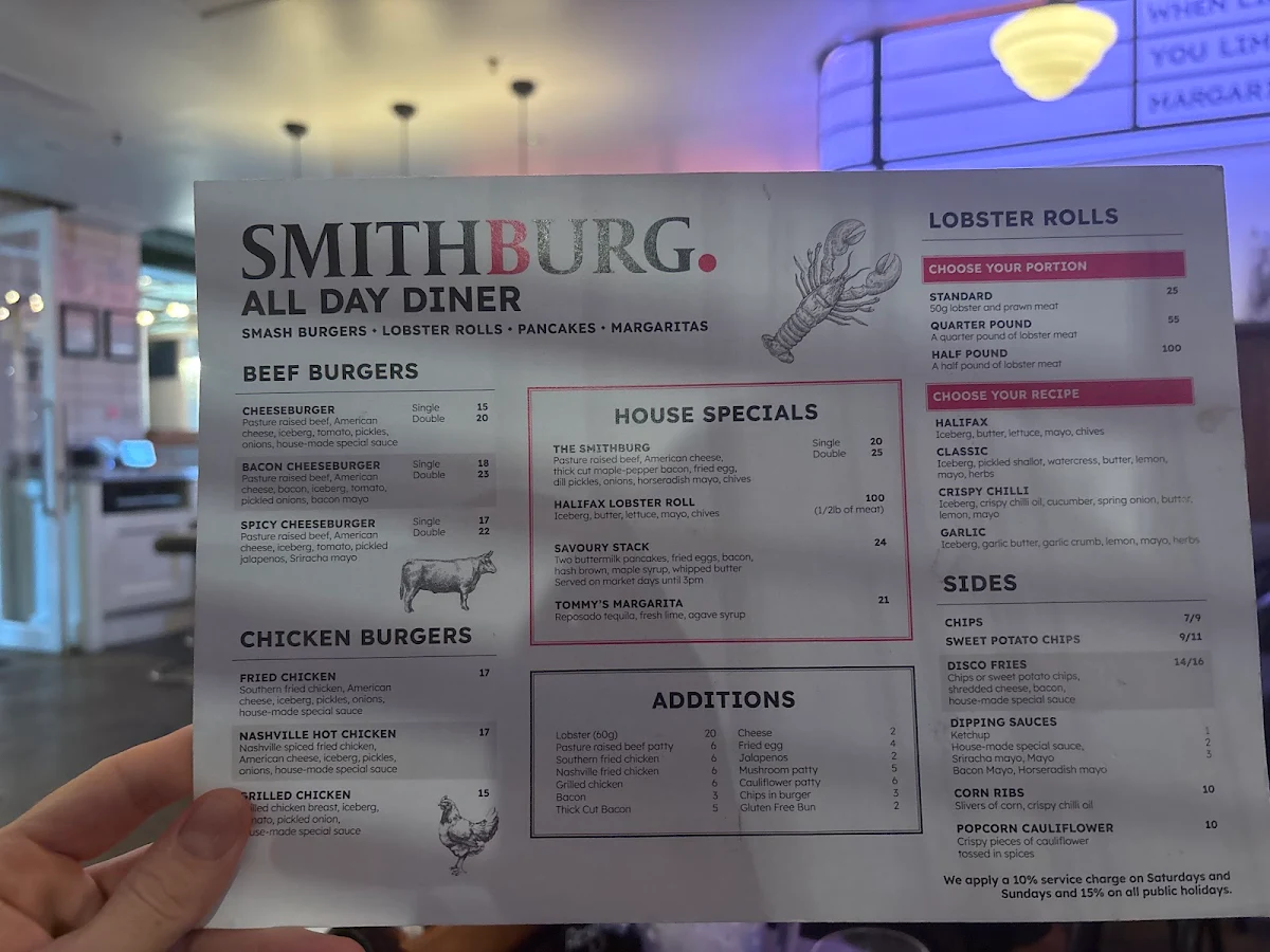 Menu, Smithburg.