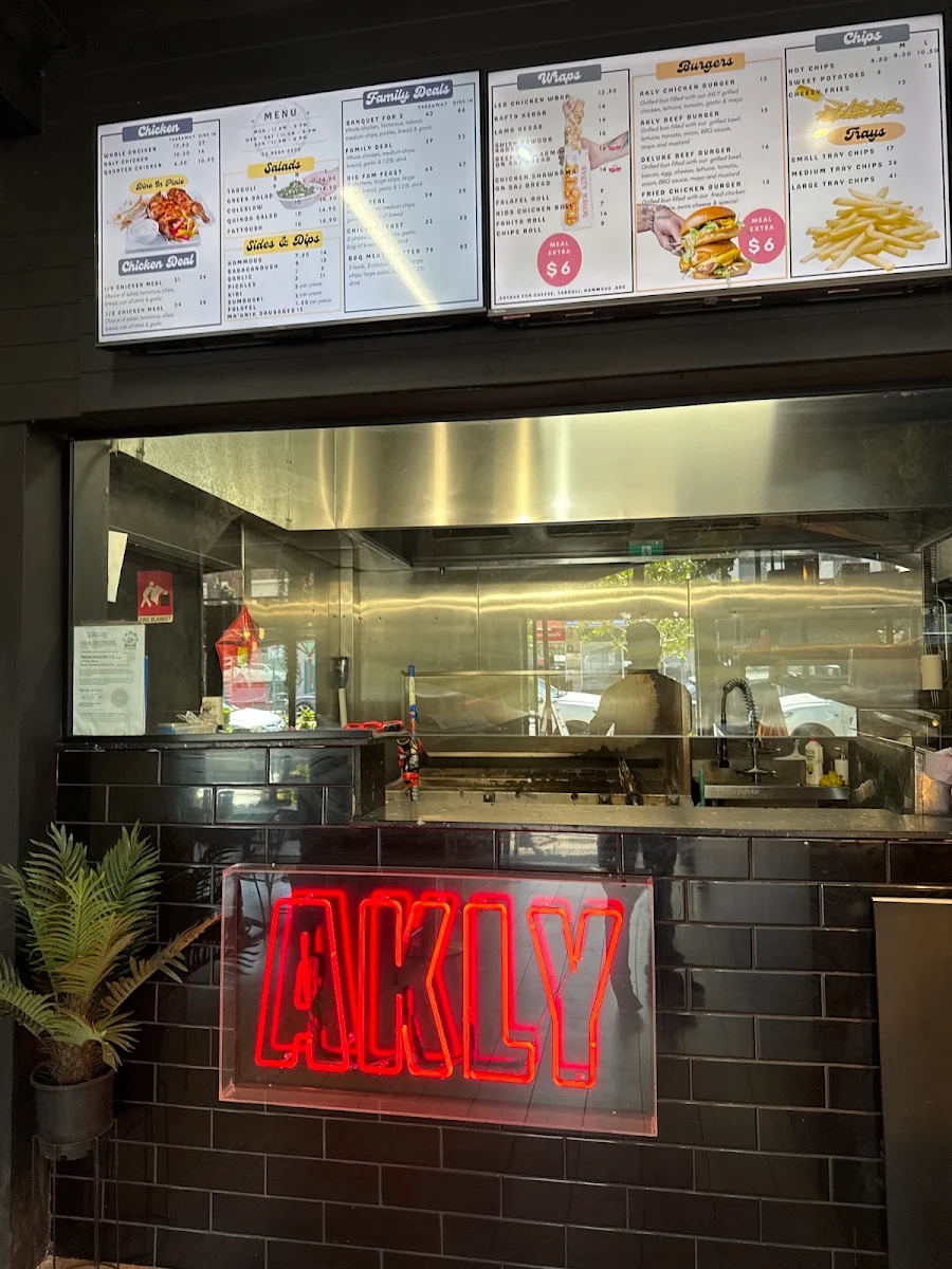 Menu, Akly Charcoal Chicken