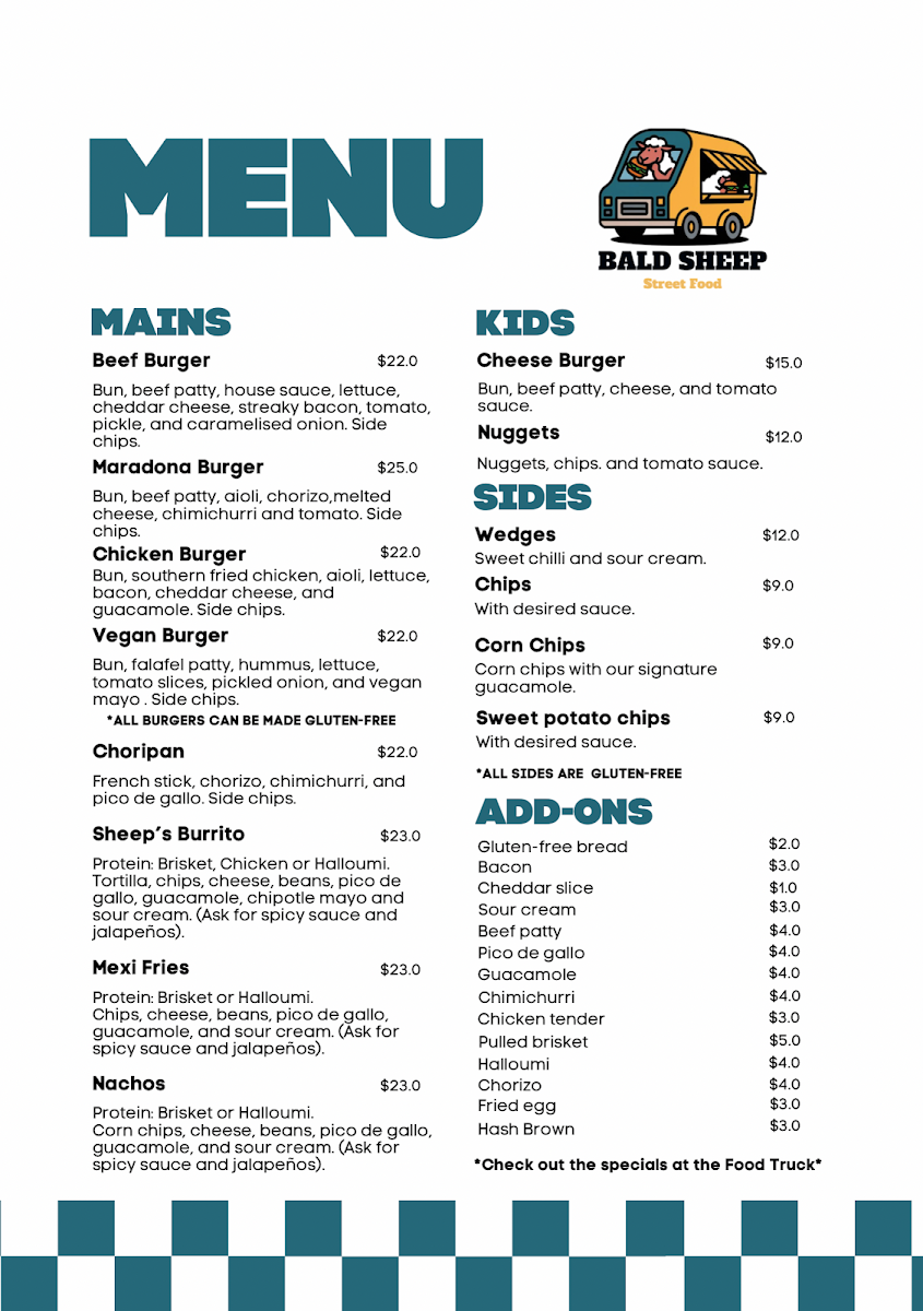 Menu, Bald Sheep