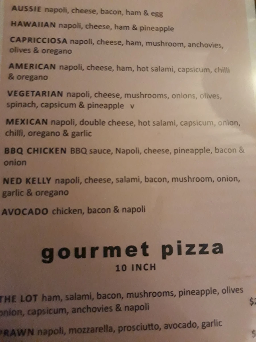 Menu, Mr Matteo @ Clarendon Hotel