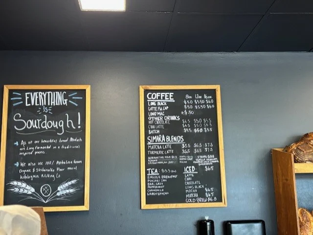 Menu, Knead Bread and Coffee