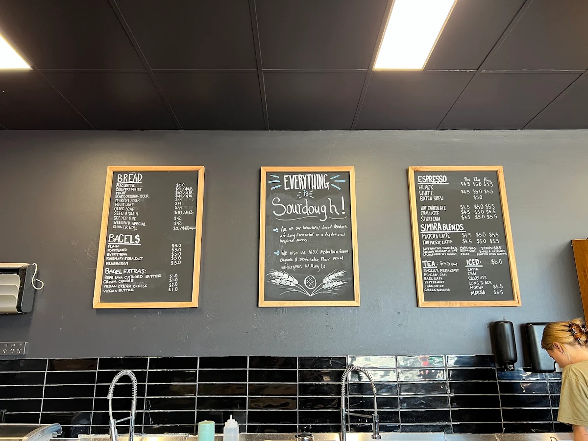 Menu, Knead Bread and Coffee